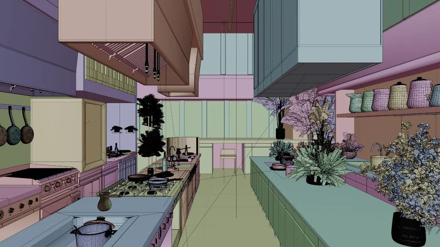 Wireframe arquitectura 3D