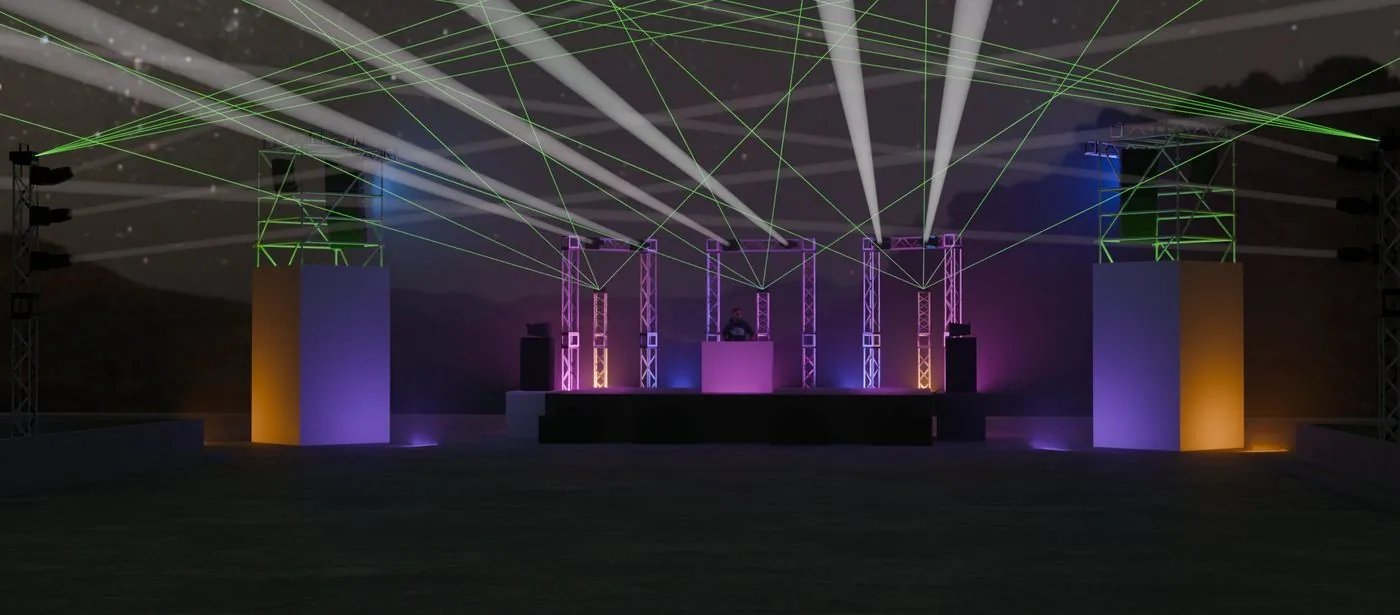 Render show láser escenario